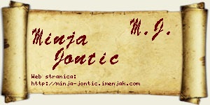 Minja Jontić vizit kartica